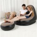 Air Sofa 2 In 1 Ultra Lounge Inflatable Sofa Chair And Ottoman, 1 Seater Inflatable Sofa with Household Air Pump, Couch Chair with Footstool for Indoor & Outdoor in Living room, Bedroom, Reading room Office, Balcony, Garden, Courtyard, Multicolor - Shophi. 