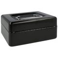 Locking Metal Cash Box with Removable Coin Tray and Key Lock 150X120X8mm. 
