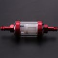 Aluminum Alloy Glass Motorcycle Gas Fuel Gasoline Oil Filter Red. 