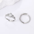 Pebbles Nepal Crown Princess Diamond Ring Set 2-piece Ins Style Simple Index Finger Rings for Women. 