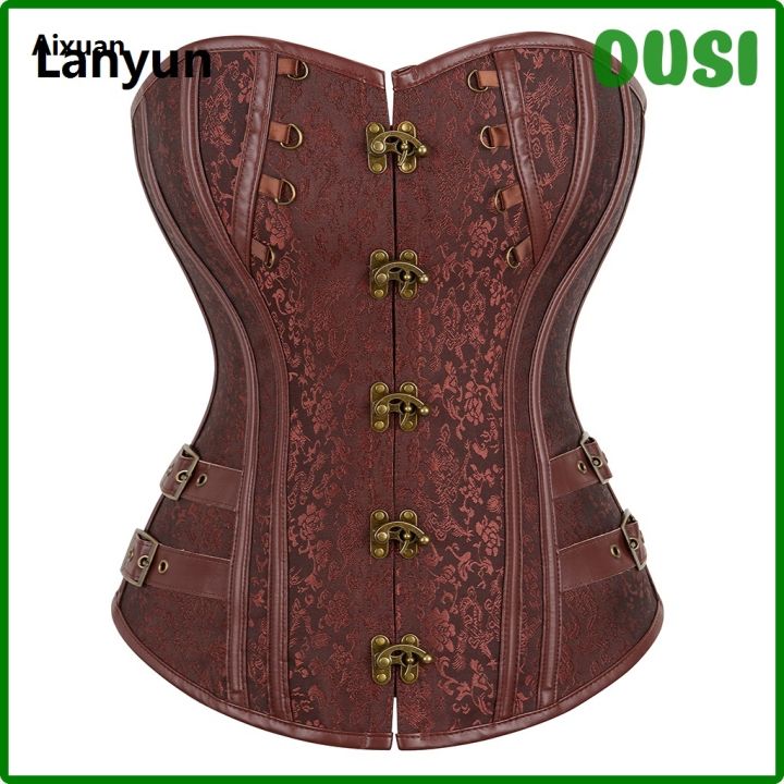 Aixuan [DUSI] Steampunk Overbust Corset Plus Size Corselets Women 【2025 Version】 Luxury Outwear Bustier Top Metal Locks Gothic Gorset ✬✫✩