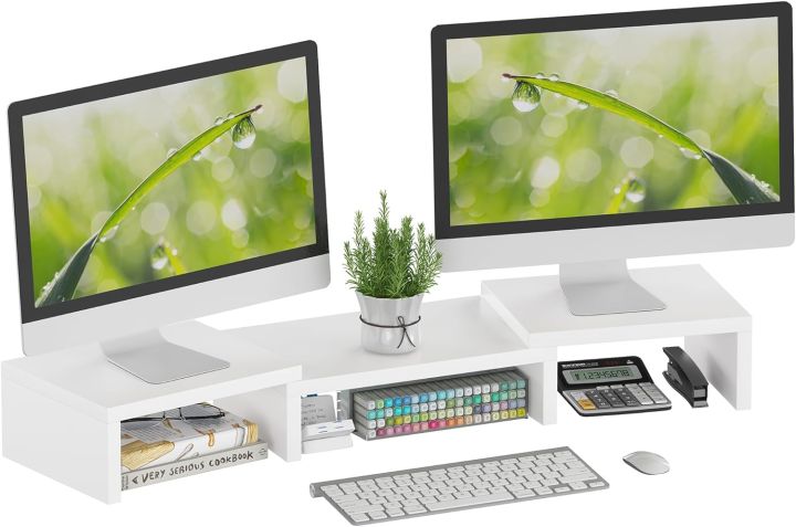 Kamakhya%20Shopping%20%20Adjustable%20Dual%20Monitor%20Riser%20-%20Desktop%20Stand%20With%20Storage%20for%20Laptops,%20TVs,%20PCs%20and%20Printers%20-%20White%20-%20Image%203