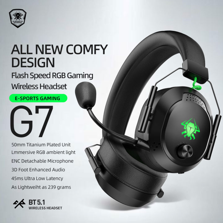 Plextone%20G7%20Flash%20Speed%20RGB%20Chroma%20LED%20Wireless%20Bluetooth%205.1%20Gaming%20Headset%20With%20ENC%20Detachable%20Mic%20For%20E-sport%20Gaming%20-%20Image%203