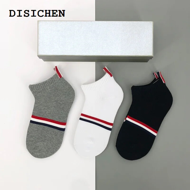 DISICHEN%20Fashion%20TB%20Men%20Socks%20Classic%20Stripes%20New%20Luxury%20Brand%20Black%20Stripes%20Ankle%20Sock%20Street%20High%20Quality%20Wholesale%201/6%20Pairs%20Women%20Cotton%20Sock%20-%20Image%207