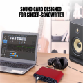 (GGBR) Professional 24Bit 192KHz Audio Interface 2 Input Sound Card for Electric Guitar External Studio PC Recording Tuner. 