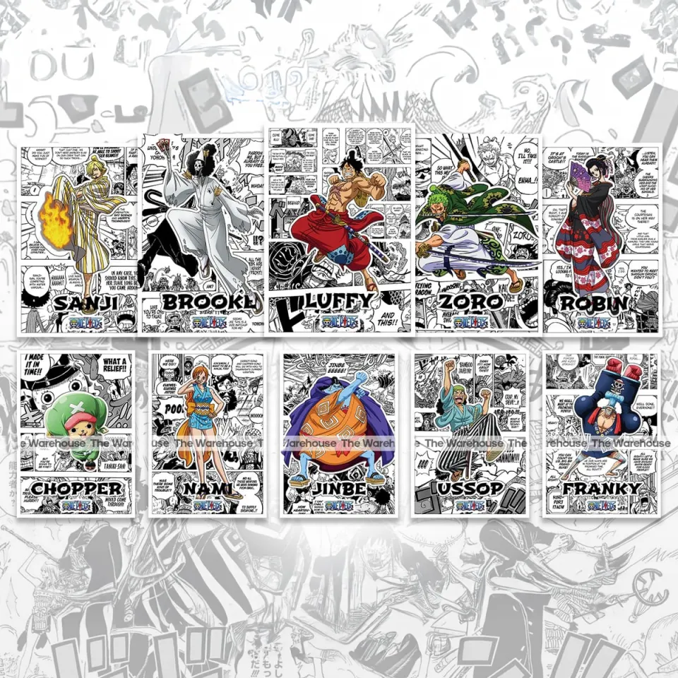 One Piece Anime Wano Arc Poster Set Luffy, Zoro, Sanji, Nami
