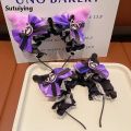 Sutuiying Sanrio Kuromi Plush Headband Cute Lolita Girls Face Wash Makeup New Hairband Funny Women Hair Clip Cosplay Halloween Props Gift. 