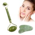Facial Massage Jade Roller with Small Size Gua Sha Stone Scraper Set. 