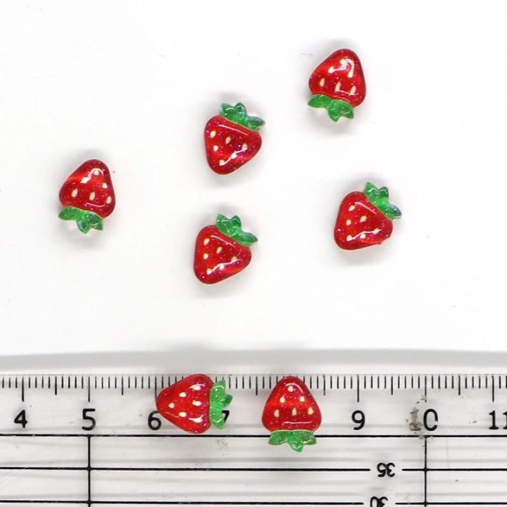 2025%2050Pcs%20Summer%20Kawaii%209mm%20Resin%20Mini%20Cherry%20Fruit%20Cabochon%20Ornament%20Jewelry%20Charms%20Nail%20Art%20Decoration%20Flatback%20Manicure%20Parts%20-%20Image%203