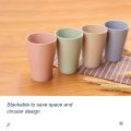 NAMUNY 16 Pack Wheat Straw Drinking Cups,for Kids Adult,10 Oz Reusable Tumblers Stackable Cups for Kitchen, and Picnic. 