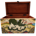 Tibetan Wooden Box, Carved and Painted/ jewelry box. 