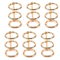 OUMERY 100Pcs 3 Ring Gold Book Rings Leaf Binders Office Book Rings Snap Split Hinged with 20 mm Inner Diameter Gold Book Rings. 