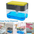 Soap Dispenser With Sponge Holder Kitchen Manual Press Liquid Dishwasher Pump Dispenser. 