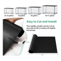 Reptile Mat,Reptile Terrarium Substrate Liner for Leopard Gecko, Lizard,Snake,Tortoise,Reptile Flooring 18x72 Inch Black. 