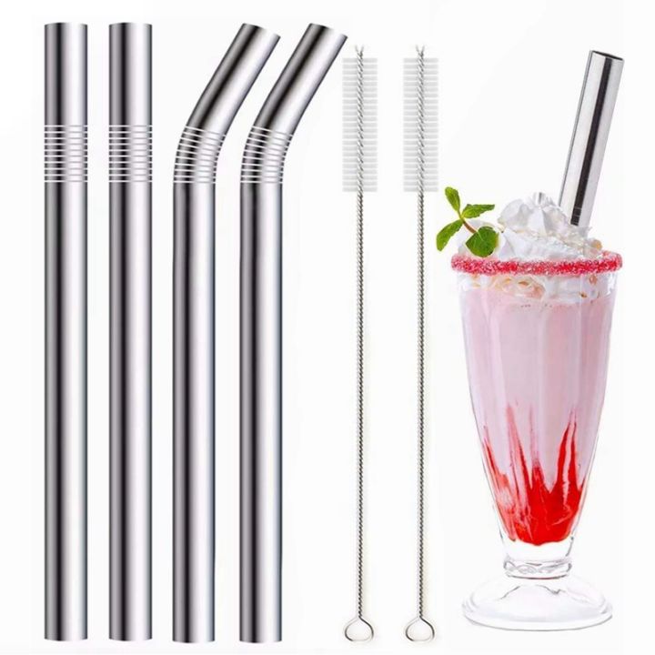 4Pcs%20Silver%2012mm%20Reusable%20Metal%20Straws%20with%202%20Brush%20304%20Stainless%20Steel%20Straws%20Set%20Bar%20Drinking%20Bent%20Straw%20Large%20-%20Image%205
