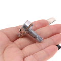 A500K Potentiometer Spline Small Pot Electric Guitar Bass Effect Amp Tone Volume 18mm Easy Install. 