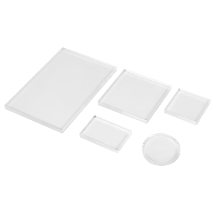 5Pc Clear Stamp Acrylic Block Set for Transparent Acrylic Stamp Pad DIY Scrapbooking Clear Acrylic Display Riser Stands