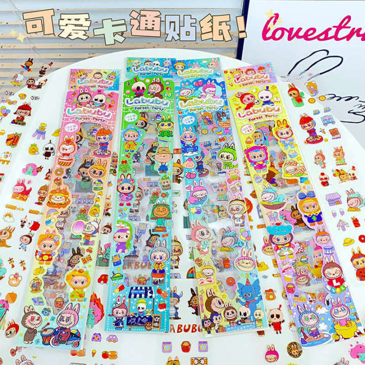 Labubu Cartoon Transparent Waterproof PET DIY Journal Diary Decoration ...