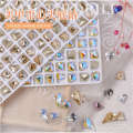 2023 Trendy Nail Art Crystal Iridescent Slanted Moonlight Peach Pointed Bottom Heart. 