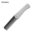 Sutuiying 1PCS stainless steel folding men's beard comb, fine toothed Sales promotion straightener, used for daily hair and beard combing. 