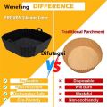 Difutagui 1pc Silicone Air Fryer Pot Tray With Handle, Square Air Fryer Hot Selling New Baking Pan, Reusable Air Fryer Liner For Kitchen Baking. 