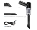 Wireless Handheld Car Vacuum Cleaner, Portable Mini USB Rechargeable Cordless Vacuum for Car Interior, Keyboard and Home Cleaning, Black. 