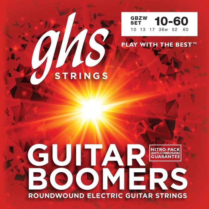 GHS Strings GBZW Boomers Low Tuned Electric Guitar Strings - Heavyweight 010 - 060 Light Top Heavy Bottom