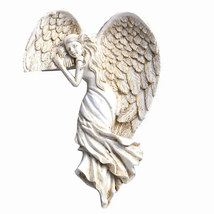 Door%20Frame%20Angel%20Wing%20Sculpture%20Simple%20Angel%20Ornament%20with%20Heart-Shaped%20Retro%20Resin%20Crafts%20for%20Home%20,Left%20-%20Image%202