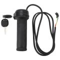 Durable Waterproof Electric Bike Throttle Grip 3-Pin Connector with 2 Keys Speed Controller Grip Twist Handlebar Ebike Throttle Grip Electric Scooter. 