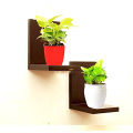 Wall Mounted Small Beautiful Engineered Wood Wall Shelf for Living Room Set of 2 (Brown)(Painted Finish). 