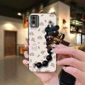 phone case cute Phone Case For Nokia C32 silicone Skin-friendly feel Dirt-resistant Black pearl pendant Back Cover. 