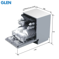 Glen Built - in - Dishwasher 14 Place Setting SS Panel Electronic Controls. 