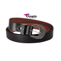 Leather Single Brass Buckle Belt Women - Formal & Casual Wear, Adjustable Size. 