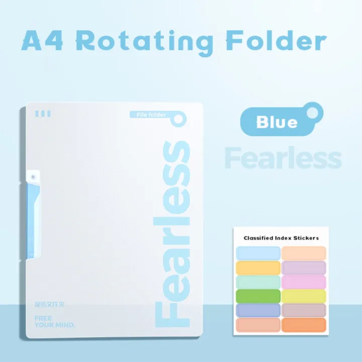 File Display Rotator Multifunctional PP A4 File Folder Transparent Side Open-buckle A4 ...