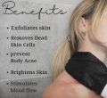 1 Piece Black Colour Body Exfoliating Glove - Pure Viscose Fibre, Exfoliating Body Glove for Dead Skin, Tan Removal for Face and Body. 