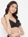 Clovia Padded Non-Wired Full Cup T-shirt Bra in Black. 