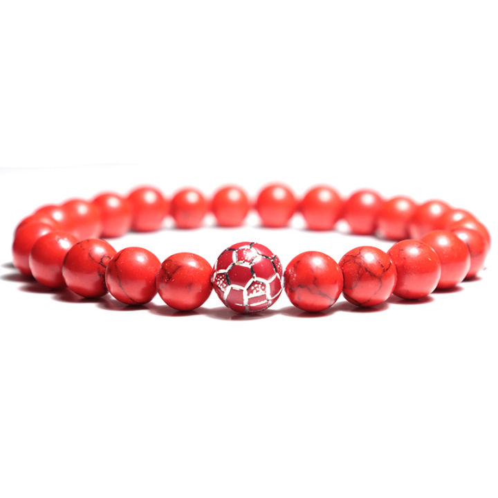 raPulsei%20Bracl%20Simple%20Style%20Football%20Bracelet%20Unisex%20Frosted%20Stone%20Bead%20Bra%20Sports%20Lovers%20Accessories%20Red%20et%20Casual%20-%20Image%205