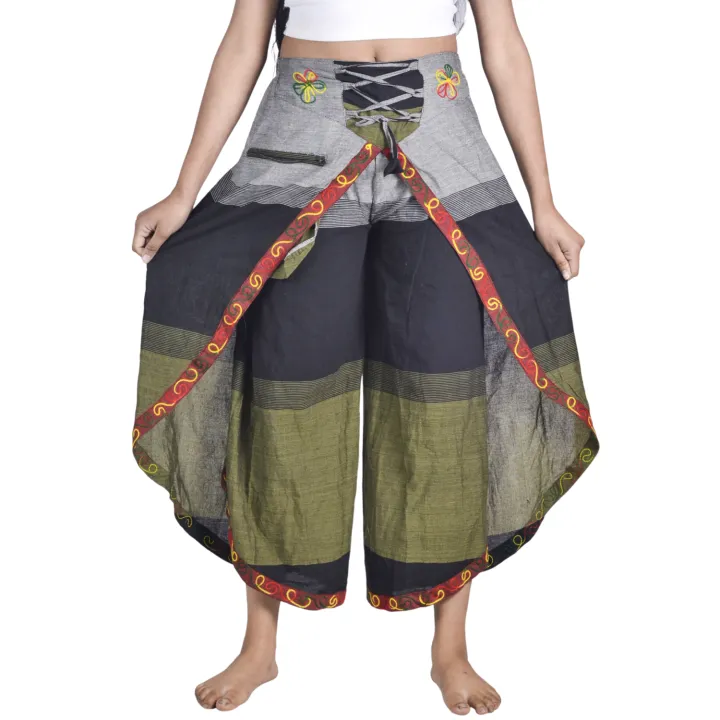 Green%20&%20Black%20Tone%20Butterfly%20Trousers%20Pants%20For%20Women%20-%20Image%207