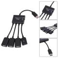 Type-C 3.1 4 In 1 Micro USB Hub OTG Cable Extension Adapter for Android Samsung Tablet HUB with Power Supply. 