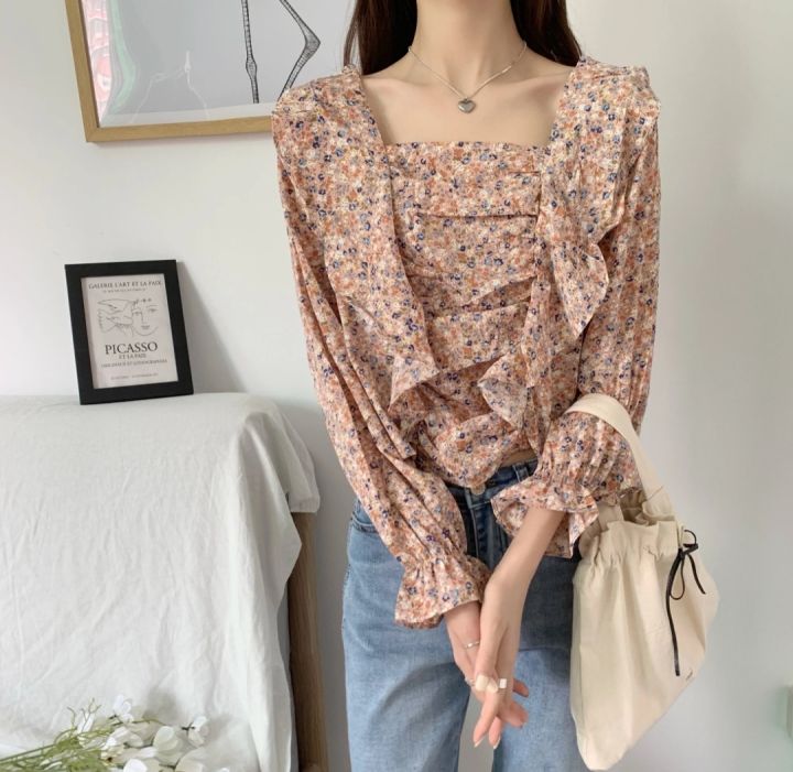 Flower%20Printed%20With%20Front%20Design%20Full%20Sleeve%20Tops%20Tshirt%20For%20Women%20-%20Fashion%20%7C%20T-Shirts%20For%20Women%20%7C%20Women's%20Wear%20%7C%20-%20Image%203