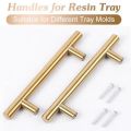 Bizzy Handles for Resin Tray | 1 pair of Golden Metallic Resin Tray handles for Resin Plaques. 
