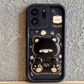 Case for infinix smart 9 infinix 50i 5g smart 10 plus phone casing back cover Softcase Silicone shockproof Cover new design aesthetic Rotatable mirror Cute Bear with holder JTXXZJ01. 