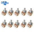 Wenefang 5PCS WH148 B1K B2K B5K B10K B20K B50K B100K B500K 6 Pin Shaft 15mm High Quality Amplifier Dual Stereo Potentiometer 10K 1K 5K 50K 100K 1M Ohm. 