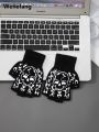 Wenefang 1pcs New Kids Halloween Skeleton Skull Half Finger Luminous Punk Gloves Winter Skull Fingerless Black Mitten. 