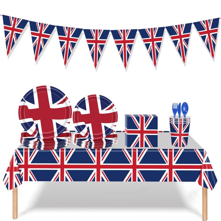 Tablecover Napkins Great Britain Royal Queens Jubilee Party Supply Union Jack British Flag Tableware Tableware Decorations