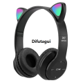 Difutagui New specials Cute Cat Ear Headphones with RGB LED Light Wireless Headset Original Kids Girls Stereo Phone Music Bluetooth Headset PC Gamer Gift. 