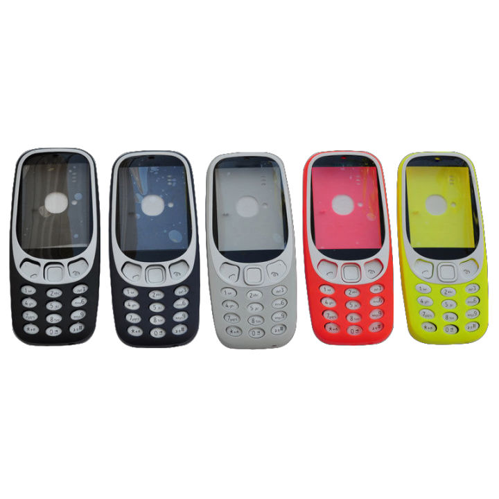 BINYEAE New Full Housing For Nokia 3310 Face Frame Case Keyboard+Logo