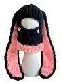 Masala Beads Harajuku Y2K Lovely Long Rabbit Bunny Mask Beanie Hat Women Winter Thicken Warm Windproof Knitted Caps Streetwear. 