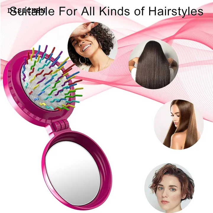 DISICHEN%20Original%20Mini%20Foldable%20Round%20Massage%20Hair%20Comb%20Travel%20Multifunctional%20Compact%20Hair%20Brush%20With%20Mirror%20For%20Women%20Girls%20Styling%20Tools%20-%20Image%205