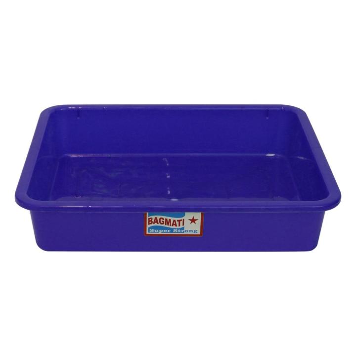 Plastic Blue Rectangular Utility Tray Fruit & Vegetable Basket - Small